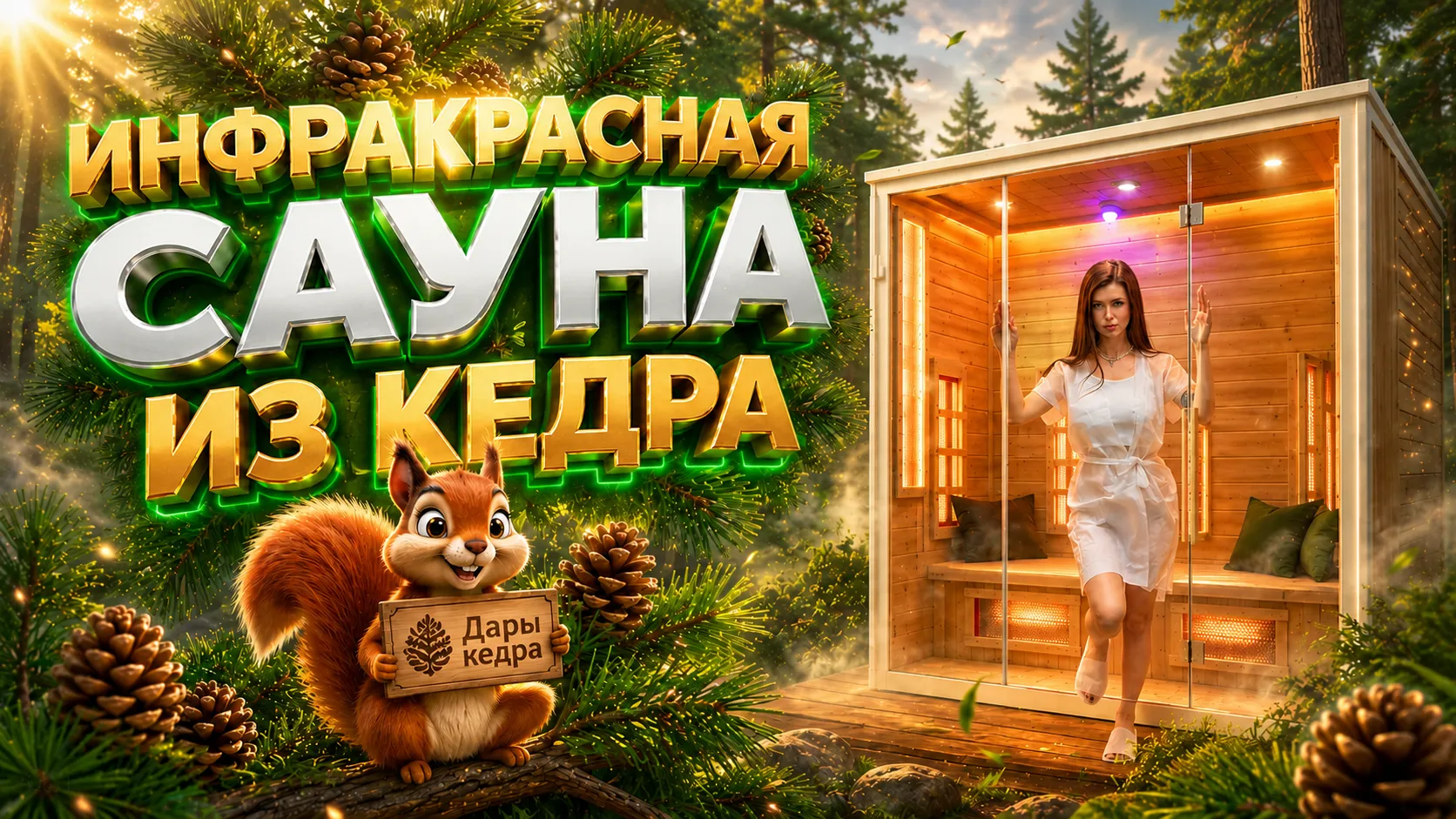 Инфракрасная сауна из кедра с керамическими излучателями