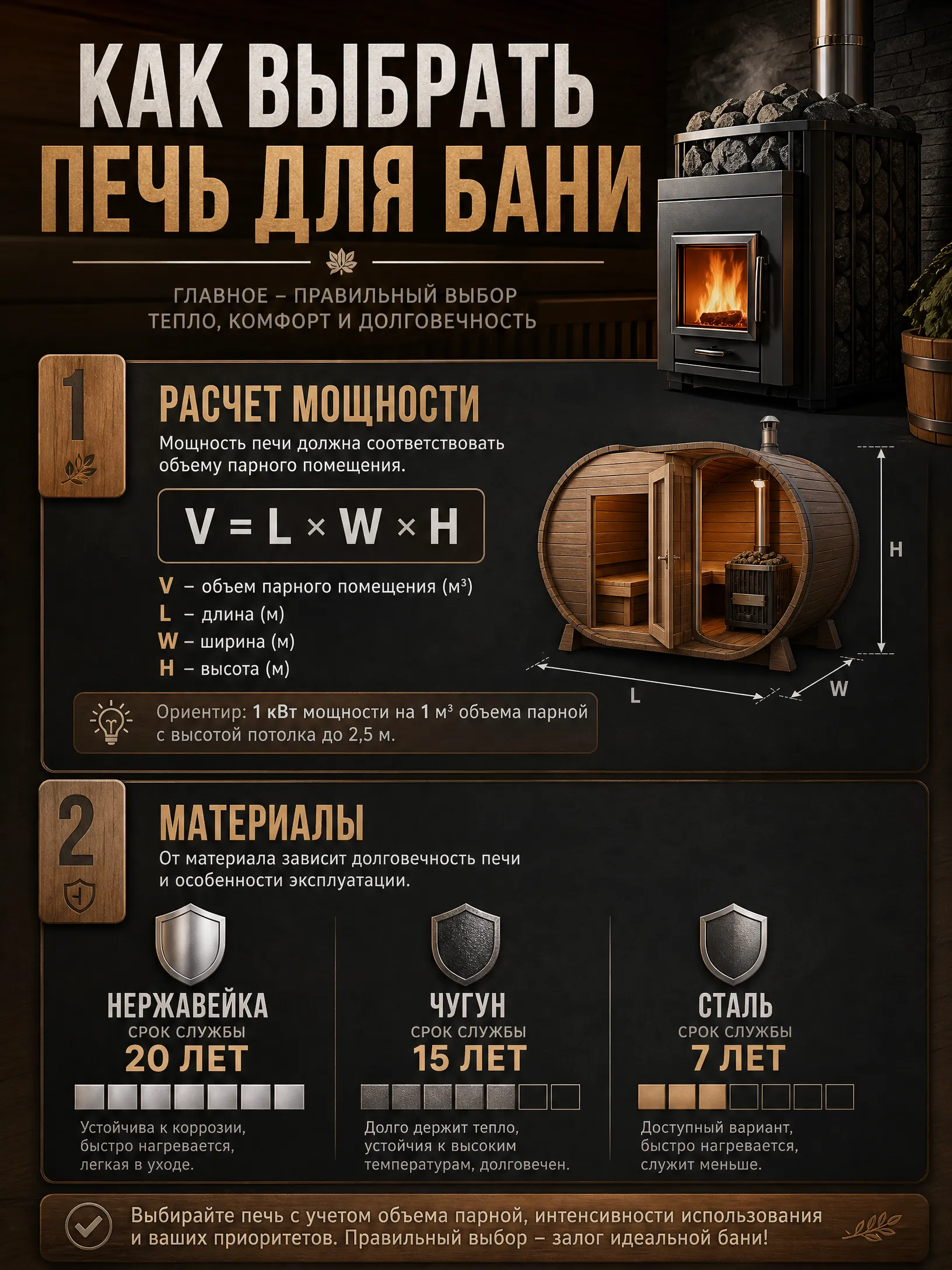 Инфографика выбора печи